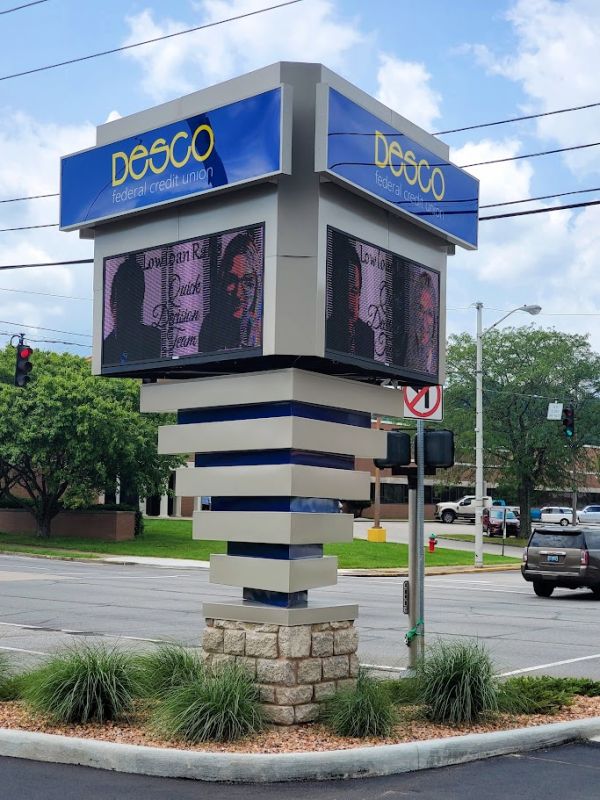 Architectural Pole Sign by Sun Sign Company for Desco Ashland, KY