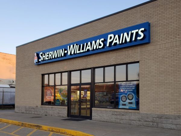 Building sign at Sherwin Williams Paints, Portsmouth, Ohio