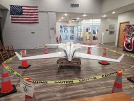 The jet topper - Suny1 - built by Sun Sign Company on display at the Greater Portsmouth Regional Airport.   Take note of  the detail applied in paint and vinyl