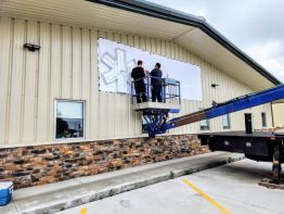 A layout template guides our installers in proper placement of each channel letter