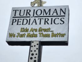 New giraffe's head by Sun Sign Company. Sign face by our competitors.