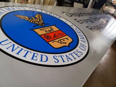 Large multi-panel Aluminum Signs with folded edges by Sun Sign Company