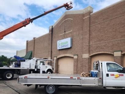 Building Sign fabricated and installed  by Sun Sign Company in Portsmouth Ohio for Cregger Company