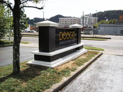Monument Sign built by Sun Sign Company for Desco Portsmouth, OH