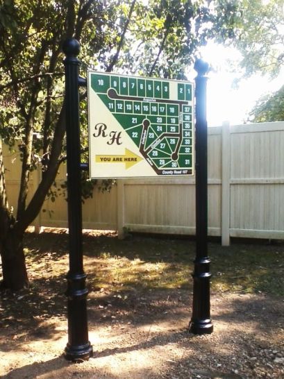 Wayfinding Sign built by Sun Sign Company for Roman Harbour  Subdivision Proctorville, OH